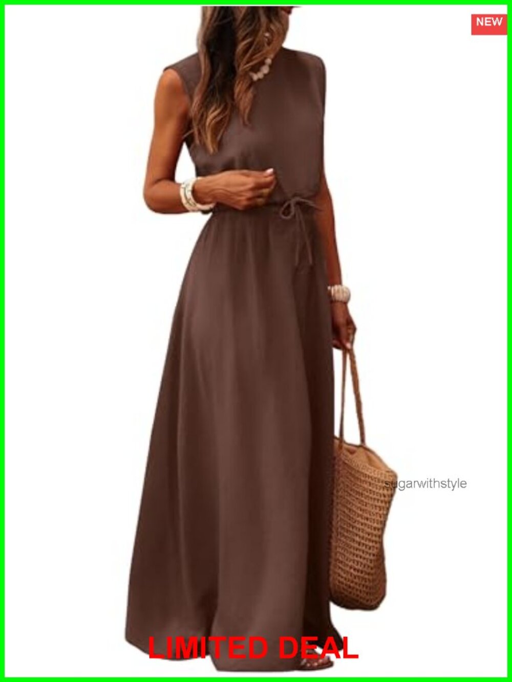 Women's 2-Piece Maxi Skirt Set Sleeveless Crop Tank Top A-Line Boho Set